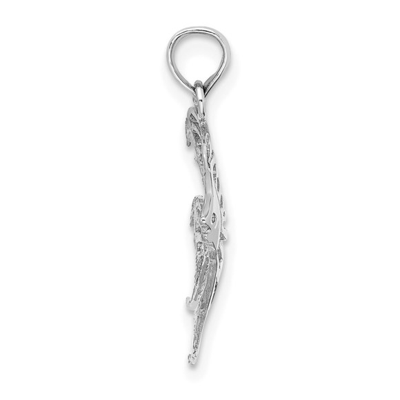 14K White Gold Cut-Out Angelfish Charm Jewelry